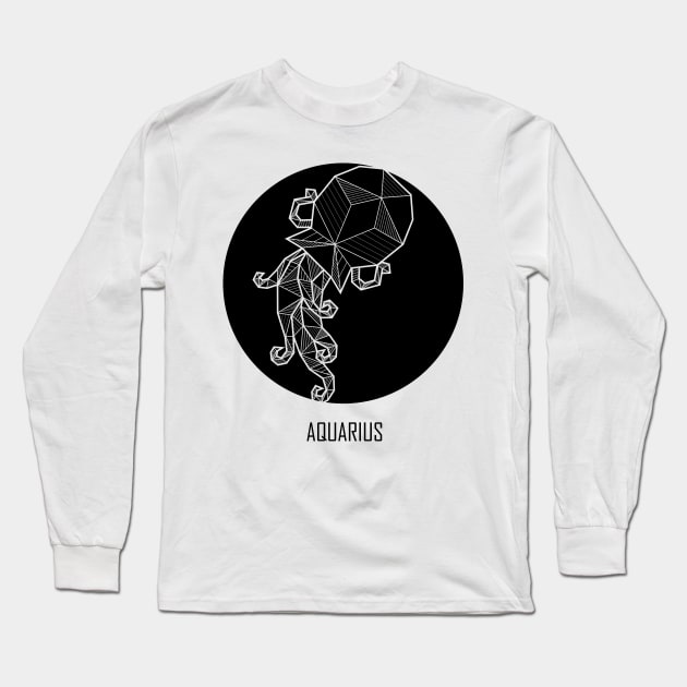 Aquarius - Geometric Astrology Long Sleeve T-Shirt by alcateiaart